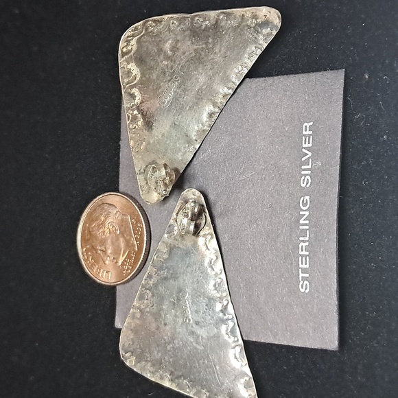 Navajo .925 Sterling & Turquoise Vintage Earrings - Picture 2 of 5